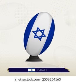 Israel Rugby Ball on Rugby Kicking Tees with Modern Design. Illustration perfect for sports, national pride, and rugby-related projects.