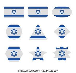 israel set of flags with geometric shapes
