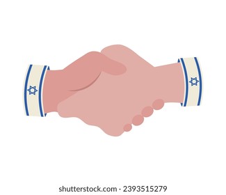 israel shaking hands vector isolated