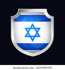 Israel Silver Shield Flag Symbol