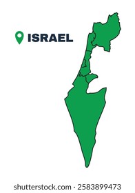 Israel simple flat vector illustration map