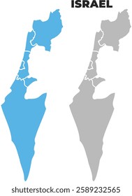 Israel simple maps flat illustration