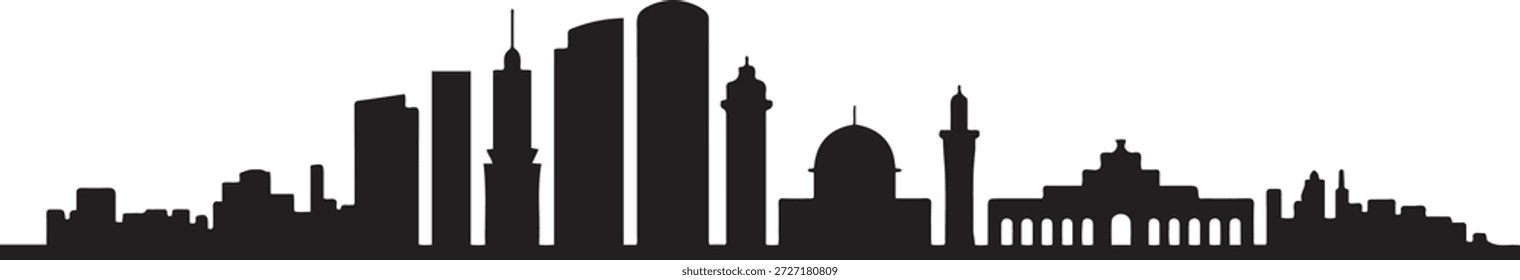 Israel Skyline editierbar. Design Vektor schwarze Silhouette
