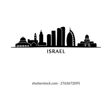 Israel skyline 
Vector skyline on a white background