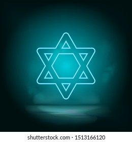 Israel star of david blue neon vector icon. Simple element illustration from map and navigation concept. Israel star of david blue neon vector icon. Real estate concept vector illustration.
