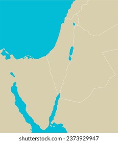 Israel and surrounding countries map illustration