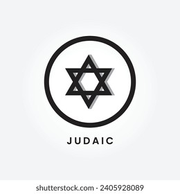 israel symbol of religion judaism. Hexagram jerusalem vector illustration