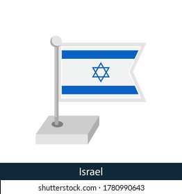 Israel Table Flag. Flat style. Vector.