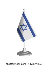 israel table flag, isolated on white background, vector illustration 