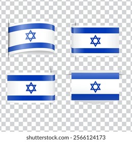  Israel tag national flag with shadow