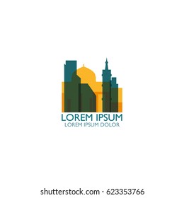 Israel Tel Aviv Jerusalem cool colorful landscape logo icon flat style