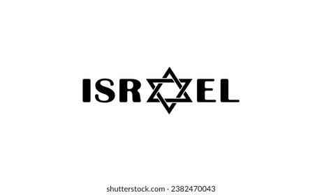 israel text design, text with star of david