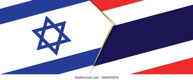 Israel and Thailand flags, two vector flags symbol of relationship or confrontation.