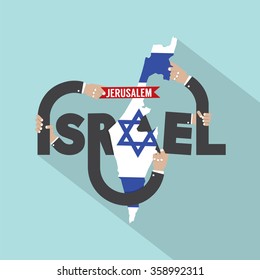 Israel Typography Design Vector Illustration