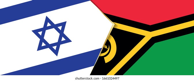 Israel and Vanuatu flags, two vector flags symbol of relationship or confrontation.