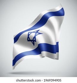 Bandera de Israel vectorial 3d aislada en fondo blanco