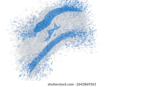 Israel, Vector 3d con un toque de puntos de pintura, explosión de puntos de colores