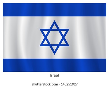 Israel vector flag with title