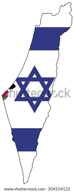 Israel Vector Map Israelian Palestinian Flag Stock Vector (Royalty Free ...