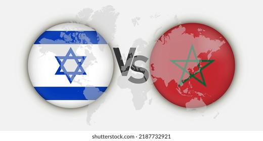 Israel vs Morocco flags concept. Vector Illustration.