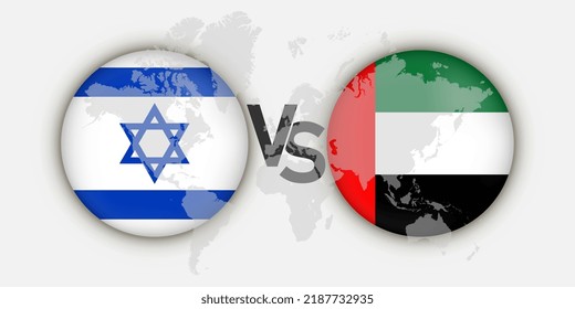 Israel Vs UAE Flags Concept. Vector Illustration.