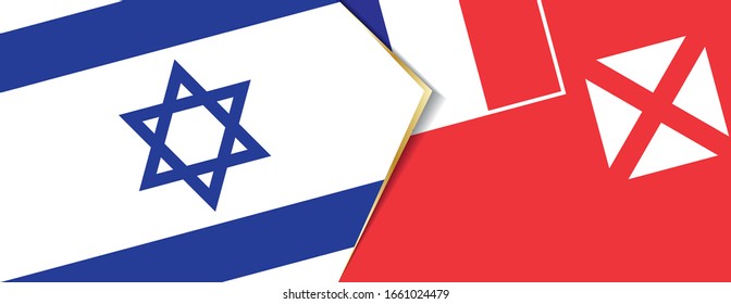 Israel and Wallis and Futuna flags, two vector flags symbol of relationship or confrontation.