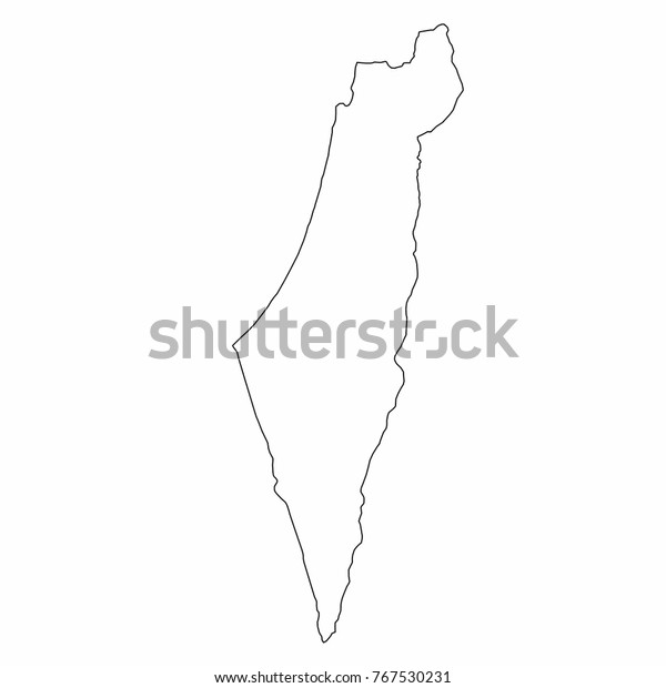 Israel World Map Country Outline Graphic Stock Vector Royalty Free 767530231