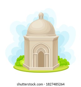 Israeli Ancient Building with Arch and Dome Vector Illustration