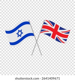 Israeli and British flags vector