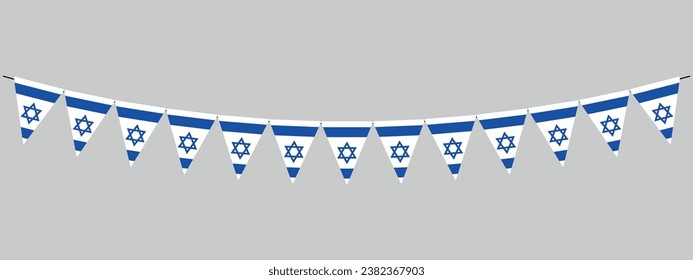 concha de bandera israelí, pancarta de Israel, ilustración vectorial