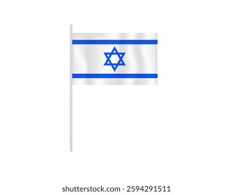 The israeli flag features a blue star of david between two horizontal blue stripes on a white base.