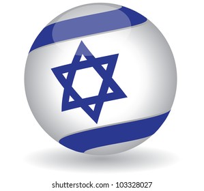 Israeli Flag globe.Vector