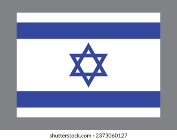 Israeli flag illustration, national symbol. Vector graphic design of Israel flag. Patriotism concept