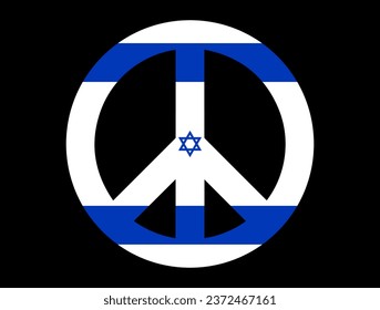 Israeli peace symbol - stay with Israel. Israel vector poster. Concept of Israeli and Hamas military crisis, conflict between Israel and Gaza Strip. Support, pray and help Israelies during the war