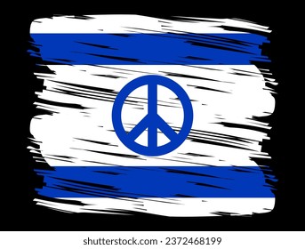 Israeli peace symbol - stay with Israel. Israel vector flag. Concept of Israeli and Hamas military crisis, conflict between Israel and Gaza Strip. Support, pray and help Israelies during the war