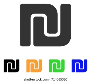 Israeli Shekel icon. Vector illustration style is a flat iconic israeli shekel symbol with black, grey, green, blue, yellow color versions. Designed for web and software interfaces.