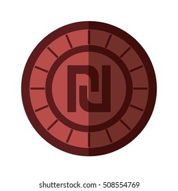 Israeli shekel isolated icon vector illustration design