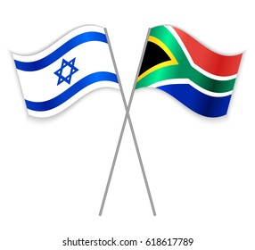 Israeli South African Crossed Flags Israel Stock Vector (Royalty Free ...