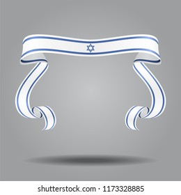 Israeli wavy flag abstract background. Vector illustration.
