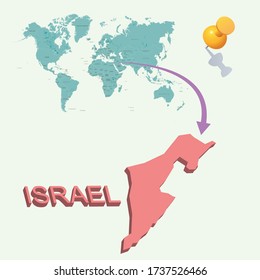El lugar de Israel en el mundo. Mapa 3D
