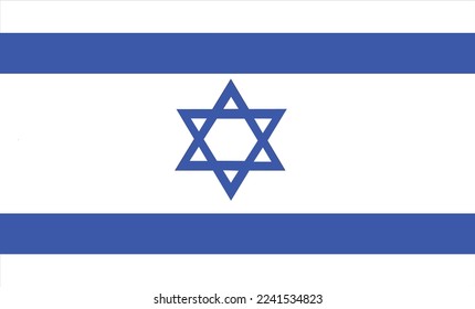 Isreal flar symbol, National coutry sign, vector illustration with blue, white and david star