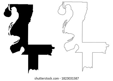 Issaquena County, Mississippi (U.S. county, United States of America, USA, U.S., US) map vector illustration, scribble sketch Issaquena map