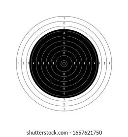 ISSF 50 Meter Rifle Prone. Olympic Shooting Archery Target Printable. Stock Vector Illustration Isolated On White Background.