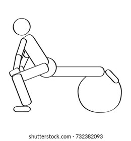 Issolated bodybuilder icon on a white background, Vector illustration