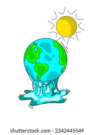 Issue About Global warming earth for education poster and banner 