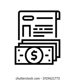 issue of allowance line icon vector. issue of allowance sign. isolated contour symbol black illustration