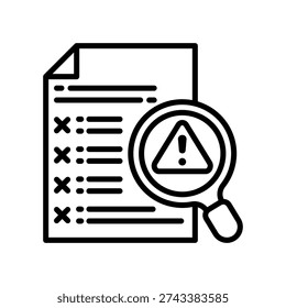 Issue Detection Icon Line Vector Illustration
