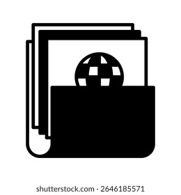Issue Folder ícone de glifos de mini ilustração de tom duplo, uso para jornalista, radiodifusão, UI de notícias e mídia, kit UX, desenvolvimento de aplicativo e web, digital ou impresso.
