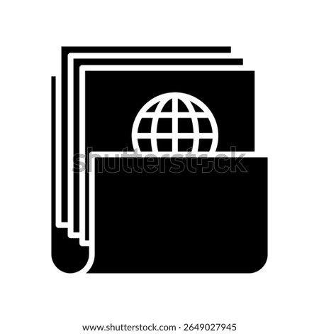 Issue Folder glyph icon, use for journalist, broadcasting, education, news and media UI, UX kit, app and web development, digital or print.