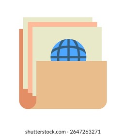 Issue Folder mini illustration flat color icon, use for journalist, broadcasting, news and media UI, UX kit, app and web development, digital or print.